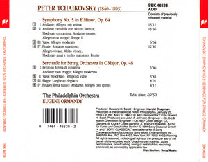 Tchaikovsky* - Eugene Ormandy, The Philadelphia Orchestra : Symphony No. 5 • Serenade For Strings (CD, Comp)