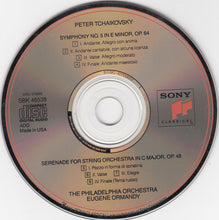 Laden Sie das Bild in den Galerie-Viewer, Tchaikovsky* - Eugene Ormandy, The Philadelphia Orchestra : Symphony No. 5 • Serenade For Strings (CD, Comp)
