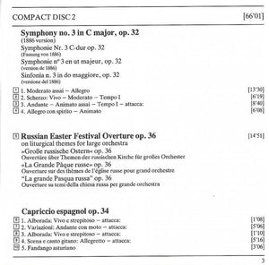 Rimsky-Korsakov*, Gothenburg Symphony Orchestra*, Neeme Järvi : 3 Symphonies / Capriccio Espagnol / Russian Easter Festival Overture (2xCD, Album)