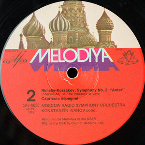 Rimsky-Korsakov*, Konstantin Ivanov, Moscow Radio Symphony Orchestra* : Antar (Symphony No. 2, Op. 9) / Capriccio Espagnol (LP, Album)