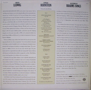 Christa Ludwig, Leonard Bernstein - Brahms* : An Evening Of Brahms Songs (LP, Album)