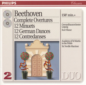 Beethoven* - Kurt Masur, Gewandhausorchester Leipzig - Sir Neville Marriner, The Academy Of St. Martin-in-the-Fields : Complete Overtures / 12 Minuets / 12 German Dances / 12 Contredanses (2xCD, Comp, RM)