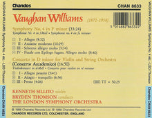 Charger l&#39;image dans la galerie, Vaughan Williams*, Kenneth Sillito, Bryden Thomson, The London Symphony Orchestra* : Symphony No. 4 In F Minor / Concerto Accademico (CD)
