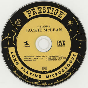 Jackie McLean : 4, 5 And 6 (CD, Album, RE, RM)