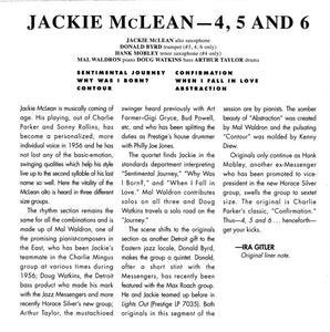 Jackie McLean : 4, 5 And 6 (CD, Album, RE, RM)