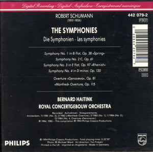 Schumann* - Bernard Haitink, Royal Concertgebouw Orchestra* : The Symphonies (2xCD, Comp)