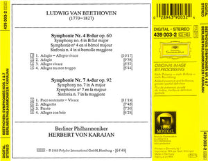 Ludwig van Beethoven, Berliner Philharmoniker, Herbert von Karajan : Symphonien Nos. 4 & 7 (CD, Album, RE, RM, PMD)