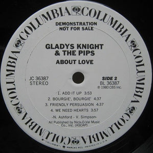 Gladys Knight & The Pips* : About Love (LP, Album, Promo)