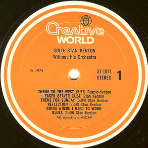 Stan Kenton : Solo: Stan Kenton Without His Orchestra (LP)