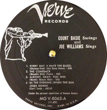 Laden Sie das Bild in den Galerie-Viewer, Count Basie / Joe Williams : Count Basie Swings Joe Williams Sings (LP, Album, Mono, RE, Hol)
