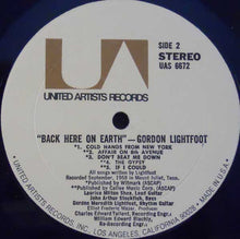 Laden Sie das Bild in den Galerie-Viewer, Gordon Lightfoot : Back Here On Earth (LP, Album, RE)
