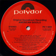 Load image into Gallery viewer, Giorgio Moroder : American Gigolo (Original Soundtrack Recording) (LP, Album, 26)
