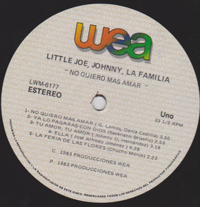 Little Joe, Johnny, La Familia* : No Quiero Mas Amar (LP, Album)