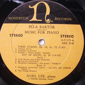 Béla Bartók, Noël Lee : Music For Piano (LP)
