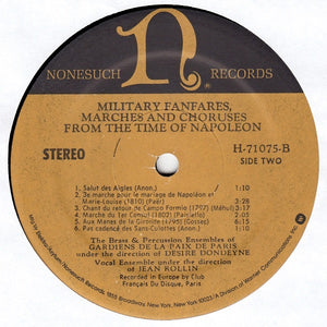 The Brass And Percussion Ensembles of Gardiens De La Paix De Paris*, Desire Dondeyne* - Vocal Ensemble*, Jean Rollin (2) : Military Fanfares, Marches & Choruses From The Time Of Napoleon (LP, Album, RP)