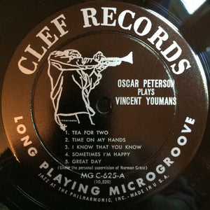 Oscar Peterson : Oscar Peterson Plays Vincent Youmans (LP, Album)