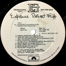 Load image into Gallery viewer, Robert Fripp : Exposure (LP, Album, Promo)
