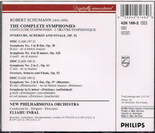 Laden Sie das Bild in den Galerie-Viewer, Schumann* - New Philharmonia Orchestra, Eliahu Inbal : Sämtliche Symphonien = The Complete Symphonies = L&#39;Oeuvre Symphonique (3xCD, Comp, RM)
