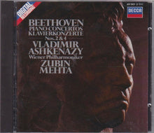 Load image into Gallery viewer, Beethoven* / Vladimir Ashkenazy, Wiener Philharmoniker, Zubin Mehta : Piano Concertos Nos. 2 &amp; 4 (CD, Album)
