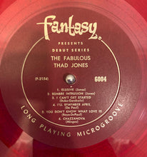 Load image into Gallery viewer, The Fabulous Thad Jones* With Frank Wess, Hank Jones, John Dennis (2), Charlie Mingus*, Kenny Clarke, Max Roach : The Fabulous Thad Jones (LP, Comp, Mono, RE, Red)
