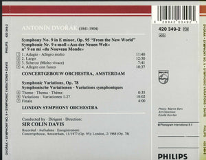 Dvořák*, Concertgebouw Orchestra, Amsterdam*, London Symphony Orchestra, Sir Colin Davis : Symphony No. 9 · Symphonic Variations (CD, RM)