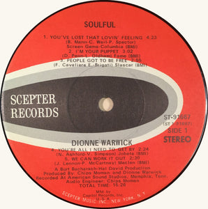 Dionne Warwick : Soulful (LP, Album, Club)