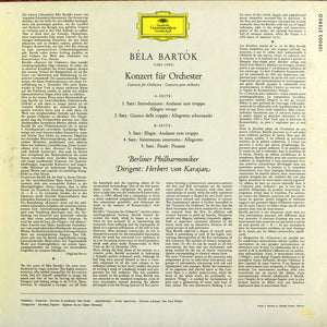 Bartók* - Berliner Philharmoniker · Herbert von Karajan : Konzert Für Orchester (LP, RE)