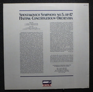 Shostakovich* - Concertgebouw Orchestra*, Bernard Haitink : Symphony No. 5 (LP, Dig)