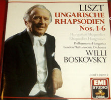 Charger l&#39;image dans la galerie, Liszt*, Philharmonia Hungarica, London Philharmonic Orchestra, Willi Boskovsky : Ungarische Rhapsodien Nos. 1-6 (CD, Comp, RM)
