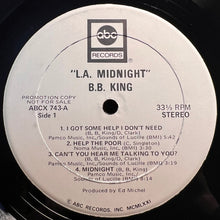 Laden Sie das Bild in den Galerie-Viewer, B.B. King : L.A. Midnight (LP, Album, Promo)
