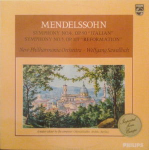 Mendelssohn* - New Philharmonia Orchestra — Wolfgang Sawallisch : Symphony No. 4, Op. 90 “Italian” / Symphony No. 5, Op. 107 “Reformation” (LP)
