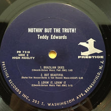 Laden Sie das Bild in den Galerie-Viewer, Teddy Edwards : Nothin' But The Truth! (LP, Album, Mono)
