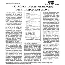 Load image into Gallery viewer, Art Blakey's Jazz Messengers* With Thelonious Monk : Art Blakey's Jazz Messengers With Thelonious Monk (LP, Album, RE, Gat)
