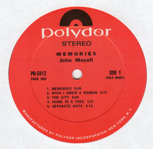 Load image into Gallery viewer, John Mayall • Jerry McGee • Larry Taylor : Memories (LP, Album, Pit)
