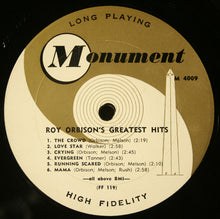 Laden Sie das Bild in den Galerie-Viewer, Roy Orbison : Roy Orbison&#39;s Greatest Hits (LP, Comp, Mono)
