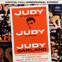 Laden Sie das Bild in den Galerie-Viewer, Judy Garland : Judy At Carnegie Hall - Judy In Person (2xLP, Album, Scr)

