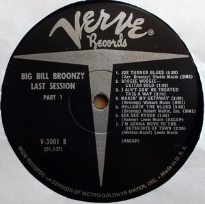 Big Bill Broonzy : Last Session Part 1 (LP, Mono)