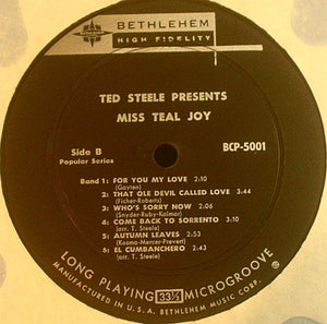 Teal Joy : Ted Steele Presents Miss Teal Joy (LP, Album, Mono)