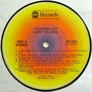 Lenny Williams : Choosing You (LP, Album, San)