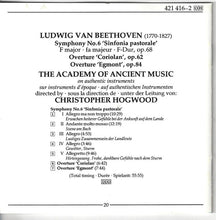 Load image into Gallery viewer, Beethoven* — The Academy Of Ancient Music, Christopher Hogwood : Symphony No. 6 • Coriolan • Egmont (CD, Album)
