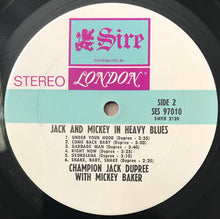 Load image into Gallery viewer, Champion Jack Dupree And His Blues Band* Featuring Mickey Baker : Jack And Mickey In Heavy Blues (LP, Album)
