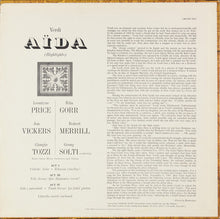 Charger l'image dans la galerie, Verdi*, Solti* Conducting Rome Opera House Orchestra* And Chorus*, Price*, Vickers*, Gorr*, Merrill*, Tozzi* : Aïda (Highlights) (LP)
