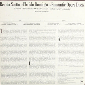 Renata Scotto And Placido Domingo With National Philharmonic Orchestra, Kurt Herbert Adler : Sing Romantic Opera Duets (LP)