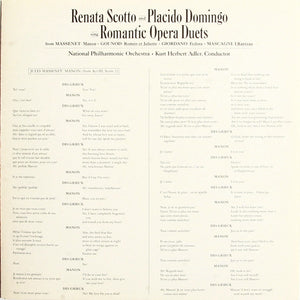 Renata Scotto And Placido Domingo With National Philharmonic Orchestra, Kurt Herbert Adler : Sing Romantic Opera Duets (LP)