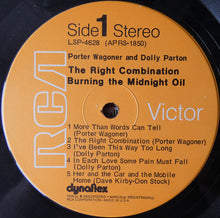 Laden Sie das Bild in den Galerie-Viewer, Porter Wagoner And Dolly Parton : The Right Combination Burning The Midnight Oil (LP, Album)
