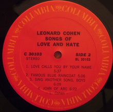 Load image into Gallery viewer, Leonard Cohen : Songs Of Love And Hate (LP, Album)
