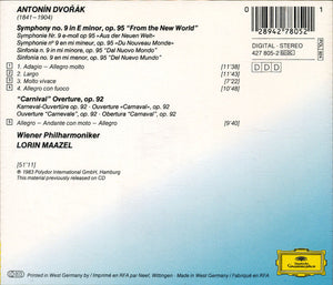 Antonín Dvořák / Wiener Philharmoniker, Lorin Maazel : Symphonie N.9 >>Aus Der Neuen Welt<< From The New World (CD, Album, RE)