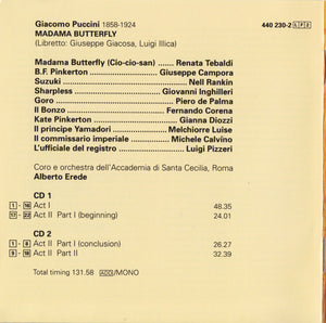 Puccini* – Tebaldi* • Campora* • Rankin* • Inghilleri* • Coro* e Orchestra Del Maggio Musicale Fiorentino / Alberto Erede : Madama Butterfly (2xCD, Album, Mono, RE, RM, ADR)