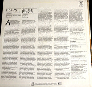 Haydn* - Pittsburgh Symphony Orchestra / André Previn : Symphony No. 94 In G "Surprise", Symphony No. 104 In D "London" (LP, Album)