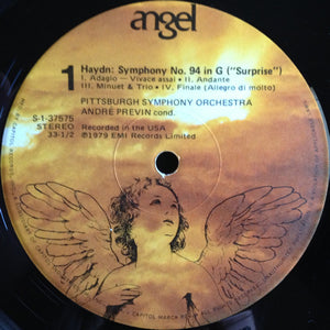 Haydn* - Pittsburgh Symphony Orchestra / André Previn : Symphony No. 94 In G "Surprise", Symphony No. 104 In D "London" (LP, Album)